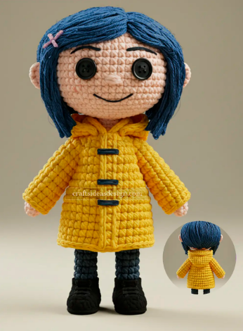 CORALINE DOLL CROCHET – AMIGURUMI WITH BUTTON EYES